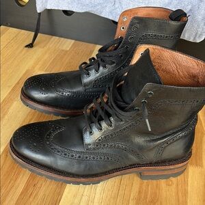 Frye George Leather Adirondack Boots Black Size 9.5